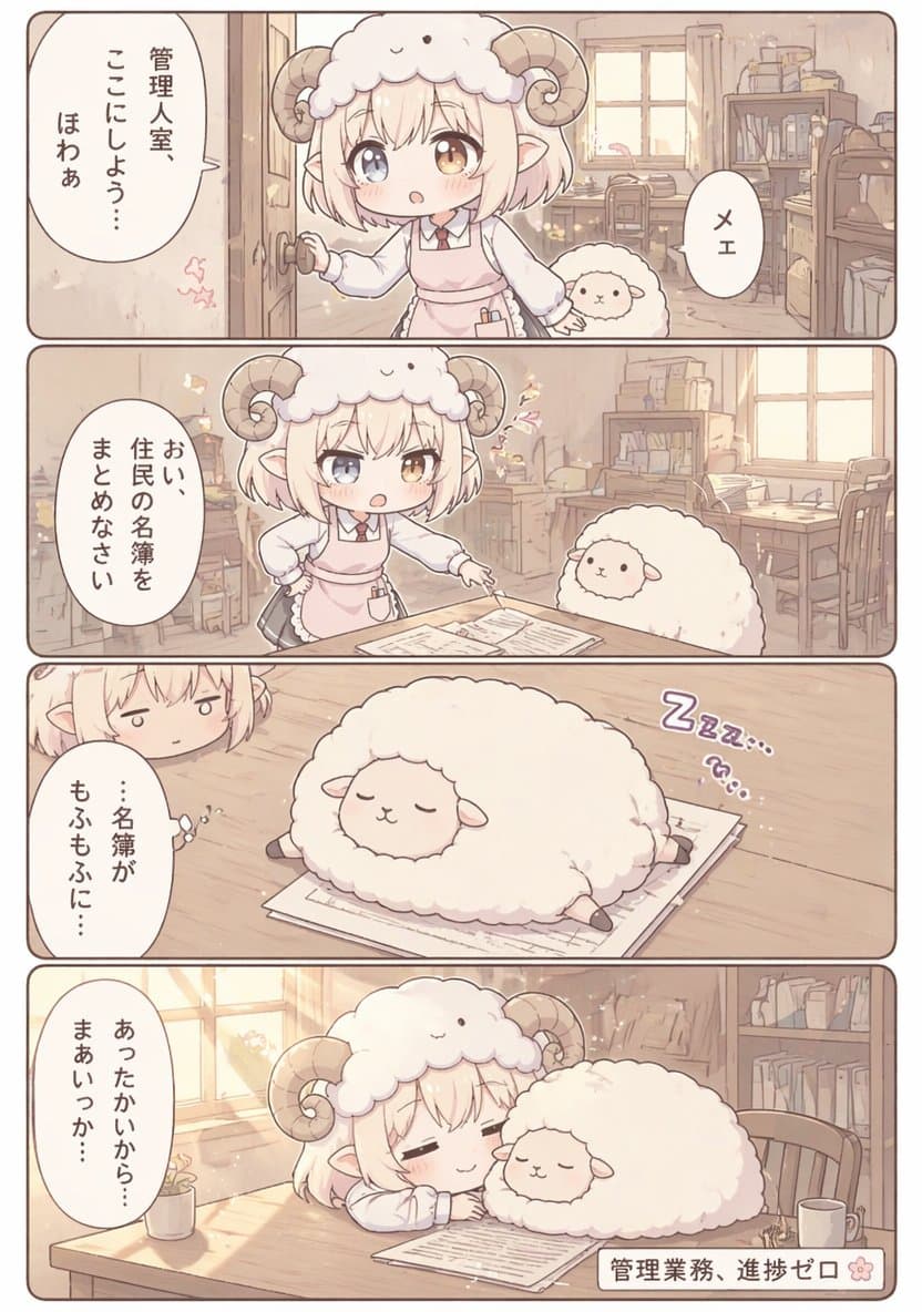 可爱的羊女孩办公室漫画页 preview image 1