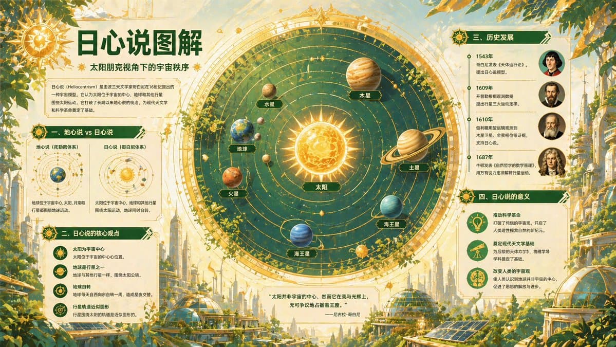 日心说信息图海报 preview image 1