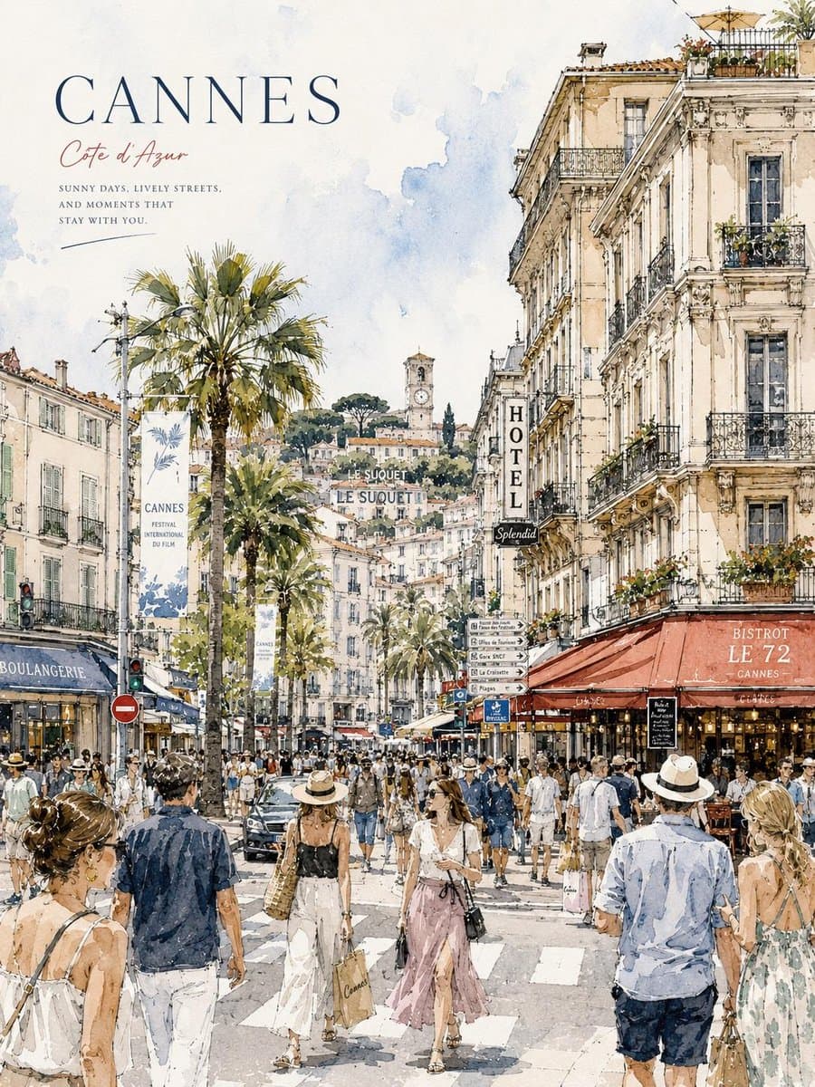 水彩城市旅行海报 preview image 3