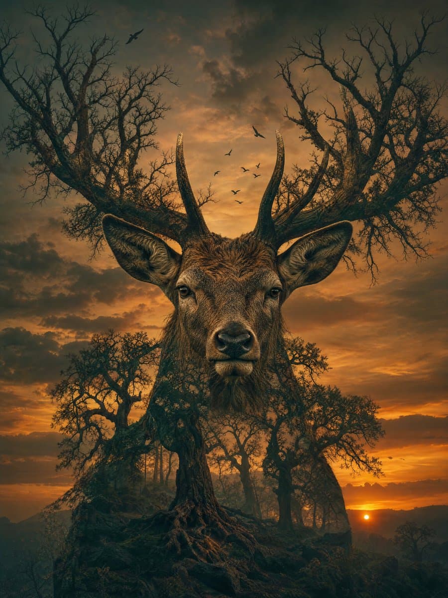 Double Exposure Nature Portrait preview image 3
