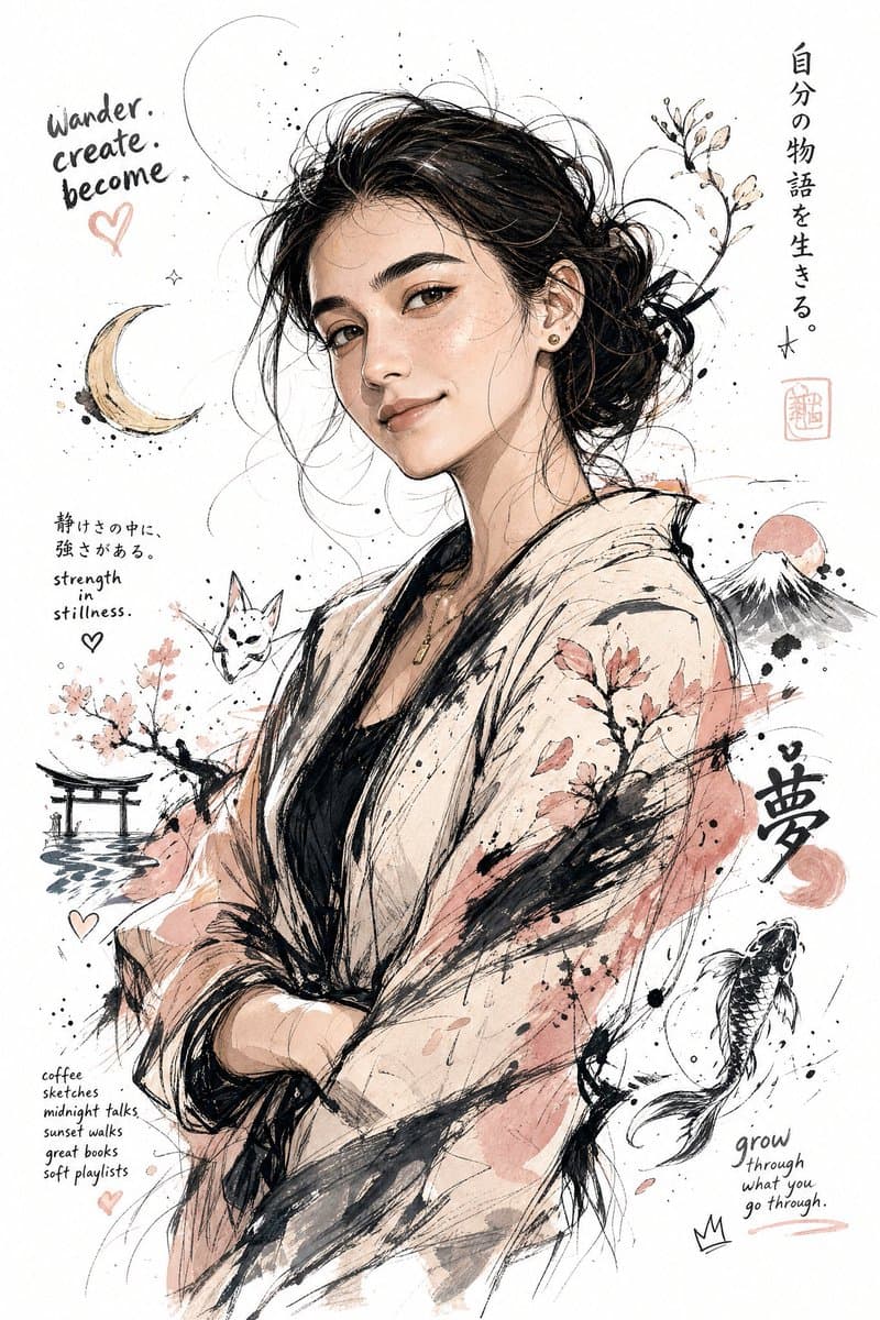 日式水墨飞溅漫画插画 preview image 1