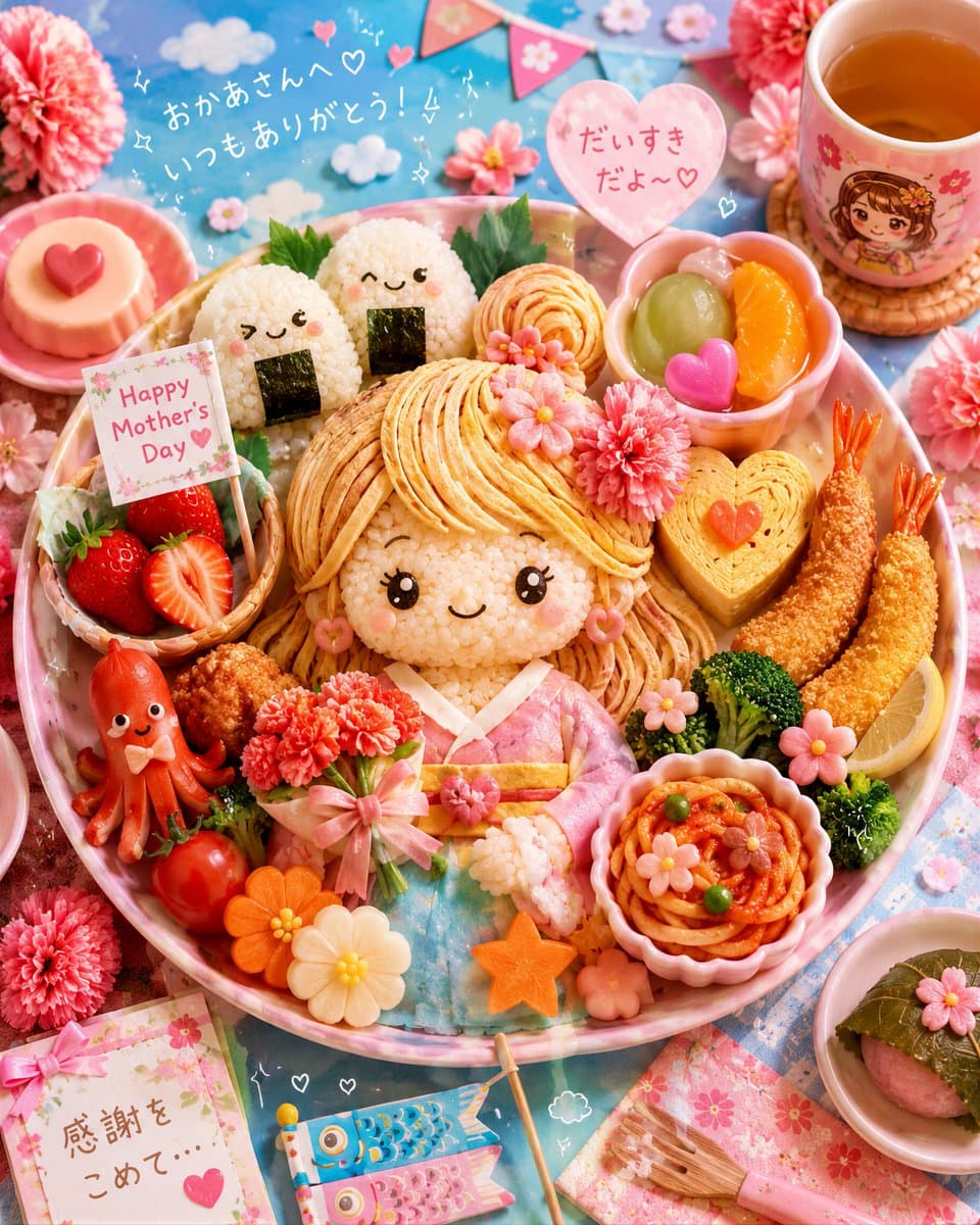 卡哇伊母亲节便当美食艺术 preview image 1