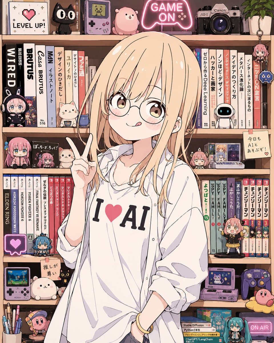 动漫AI玩家书架女孩 preview image 1