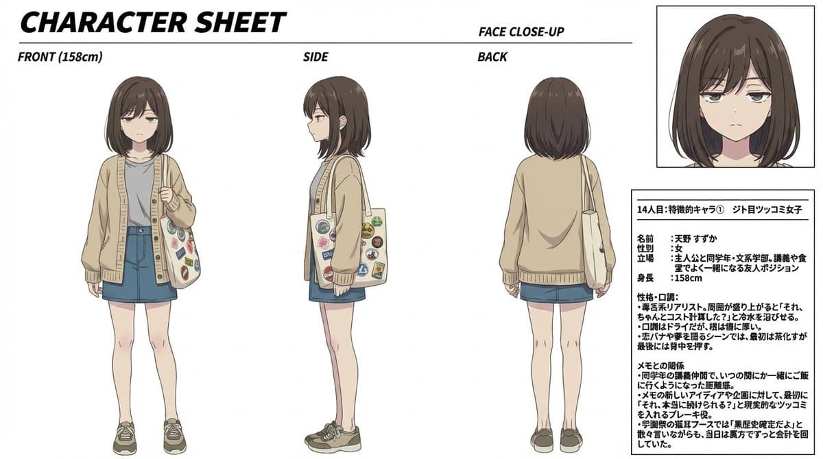 Anime Cat Girl Character Sheet preview image 3