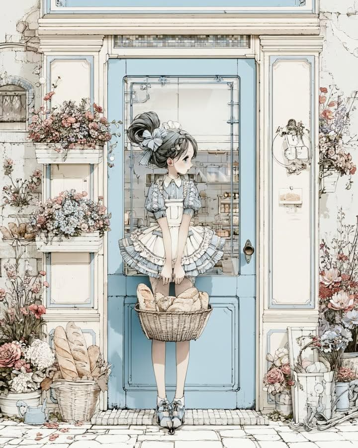 复古烘焙店动漫插画 preview image 1