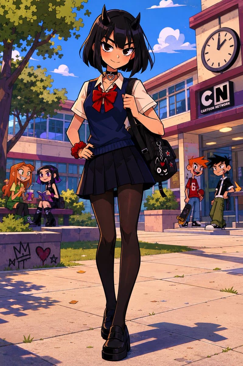 恶魔女学生动漫人物场景 preview image 1