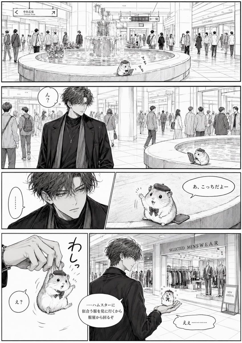购物中心的漫画仓鼠朋友 preview image 1