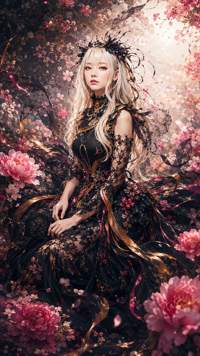 Gothic Blossom Anime Portrait - 1 preview image 2