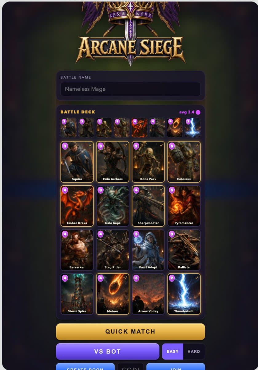 奥术围攻移动套牌用户界面 preview image 1