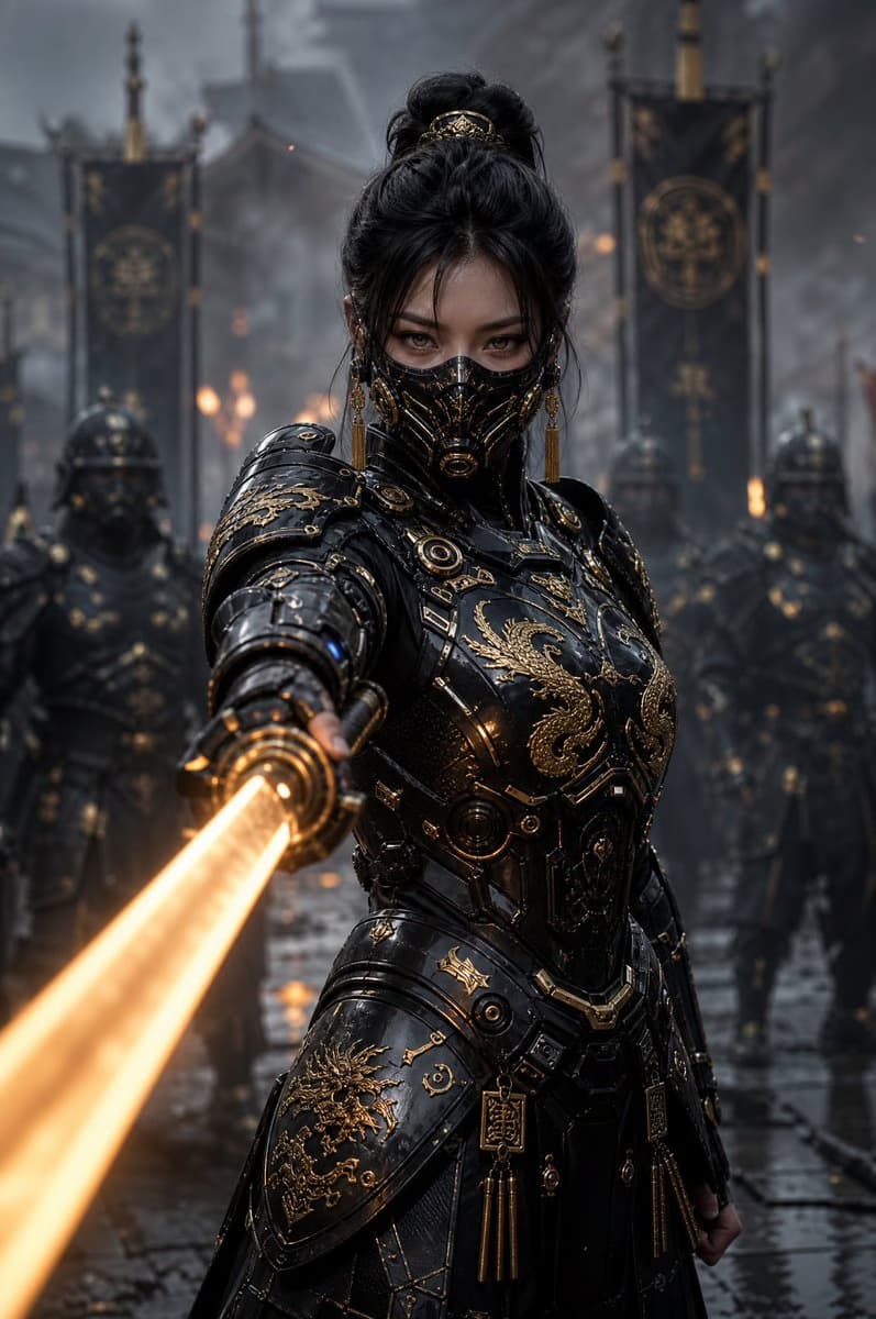 Cyber Samurai Empress Portrait preview image 2